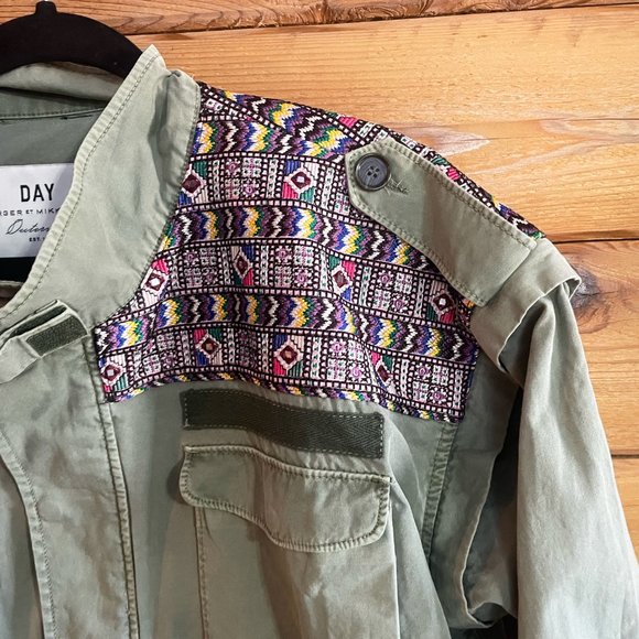 DAY Birger Et Mikkelsen Blazer Army Green Embroidered Jacket - Picture 6 of 10